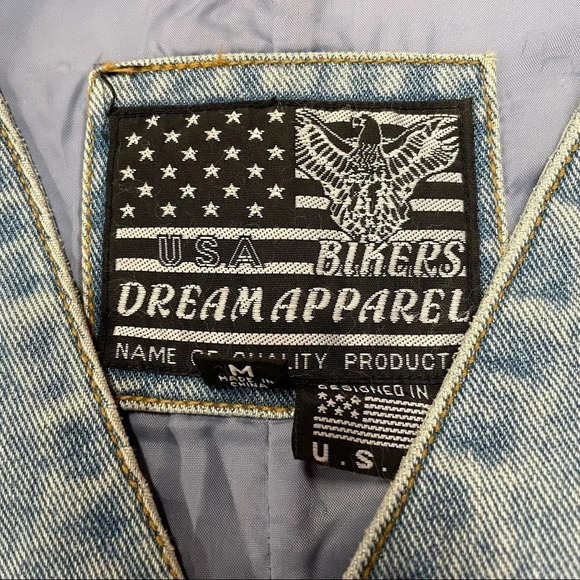 USA Bikers Dream Apparel Jean Vest Medium Honda Eagle on the back - Picture 7 of 16